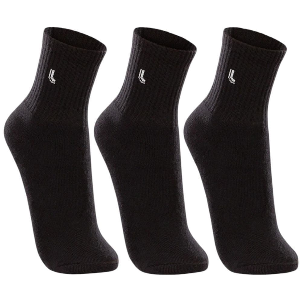 Meia Kit 3 Pares Atoalhada Unissex Esportiva Dia a Dia Exercico Academia Cano Médio Lupo 03148-089