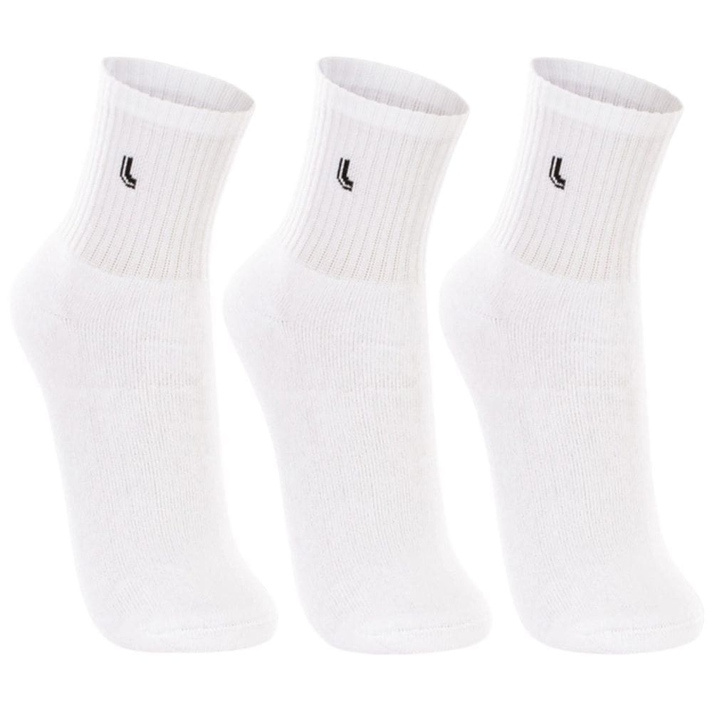 Meia Kit 3 Pares Atoalhada Unissex Esportiva Dia a Dia Exercico Academia Cano Médio Lupo 03148-089