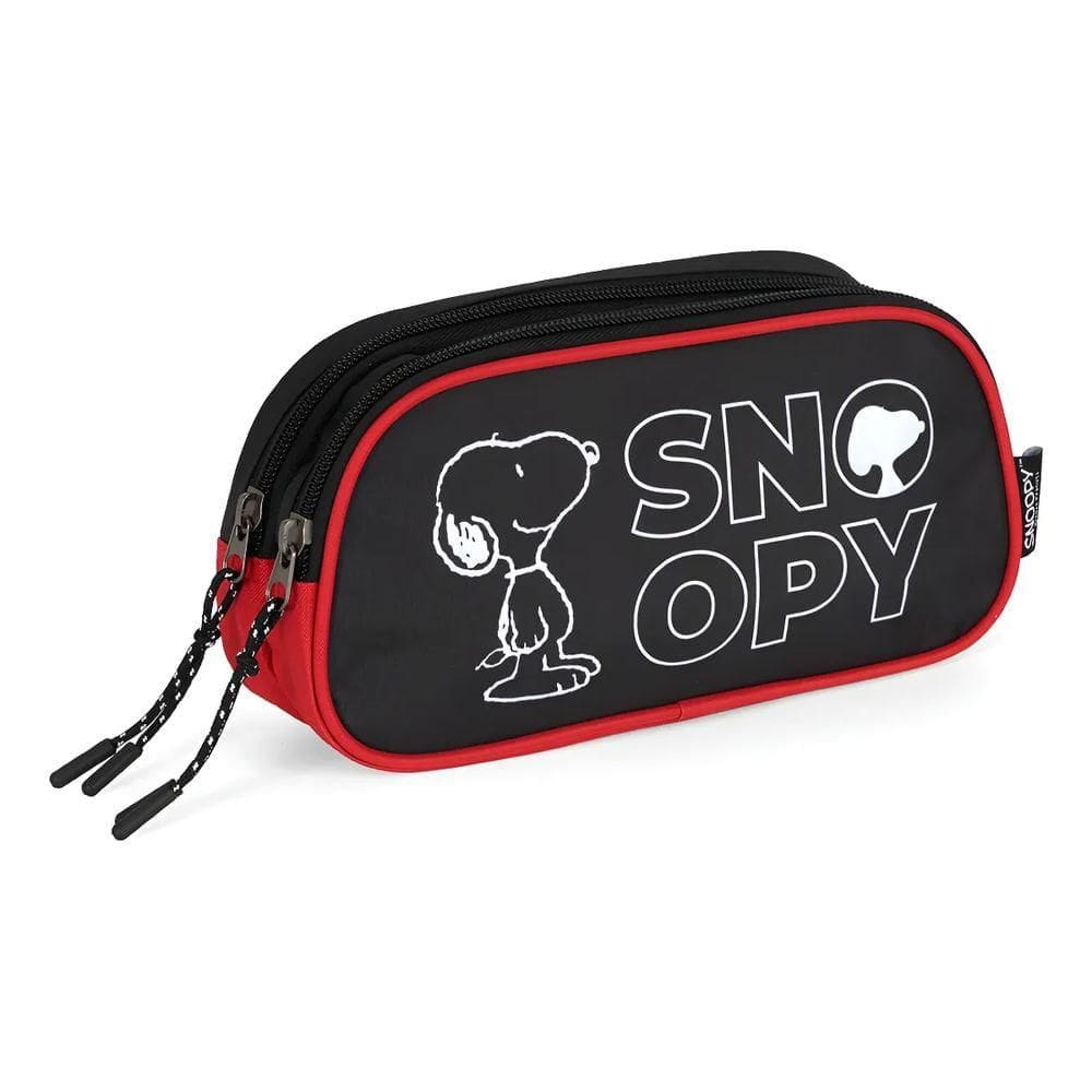 Estojo Escolar Duplo Snoopy - Preto Pl - ET49728SN - Luxcel
