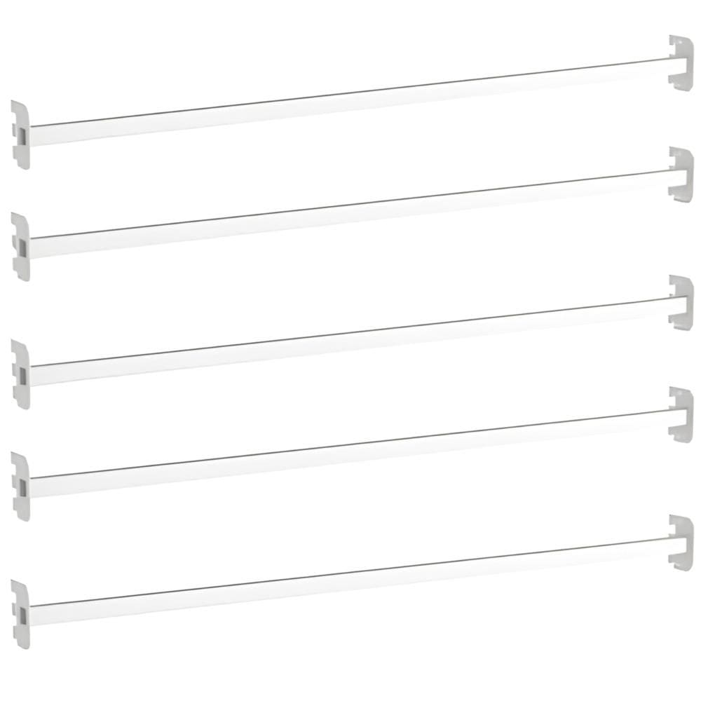 Kit 5 Porta Gancheiras Gondola Fit 90Cm Tubo Quadrado Branco - Amapa