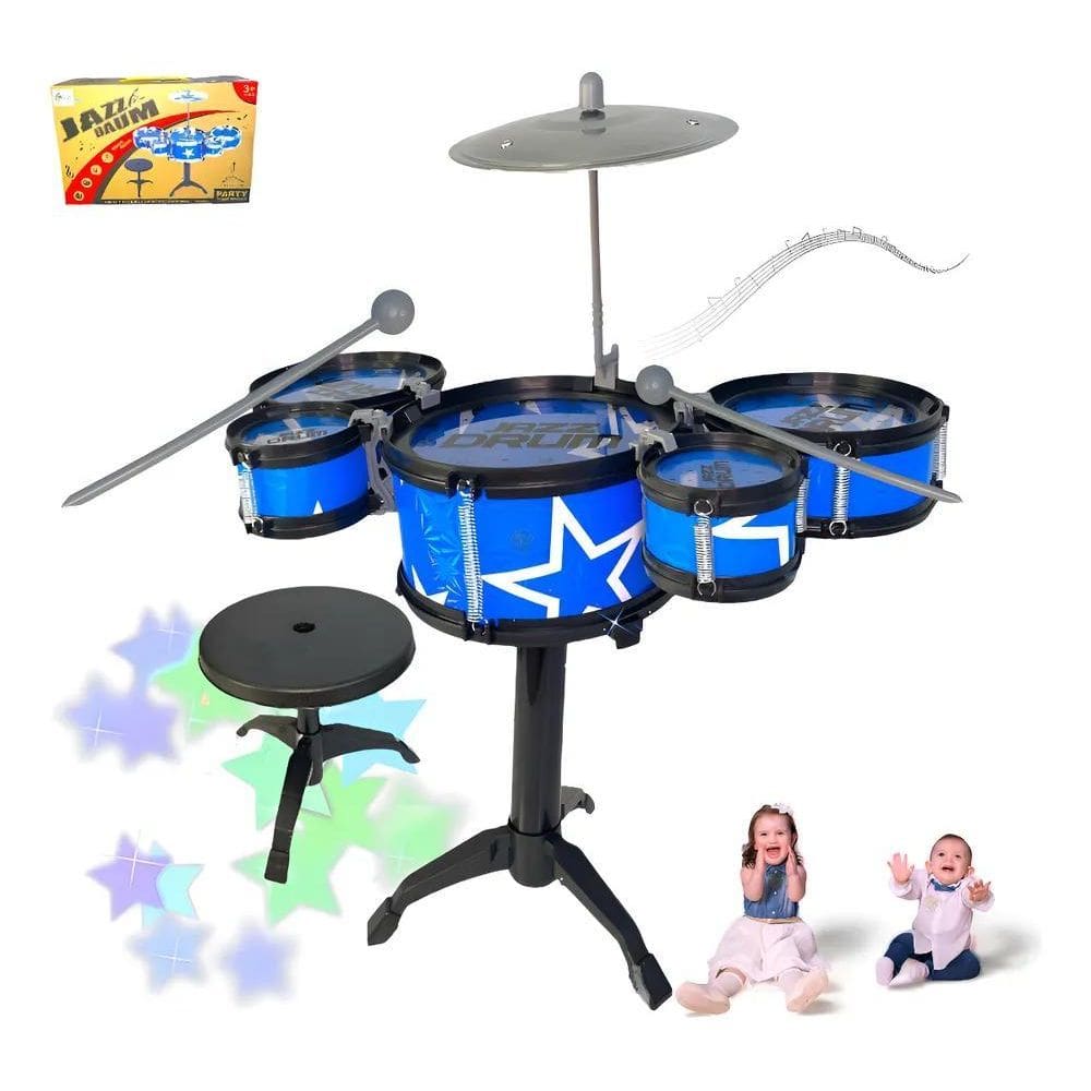 Mini Bateria Banquinho Instrumento Infantil Menino Ninho Boy