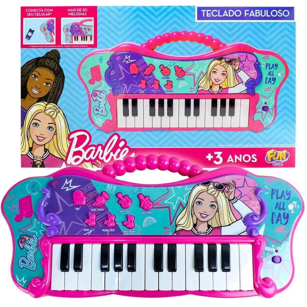 Barbie Teclado Musical Fabuloso Com Função Mp3 - Fun F00046