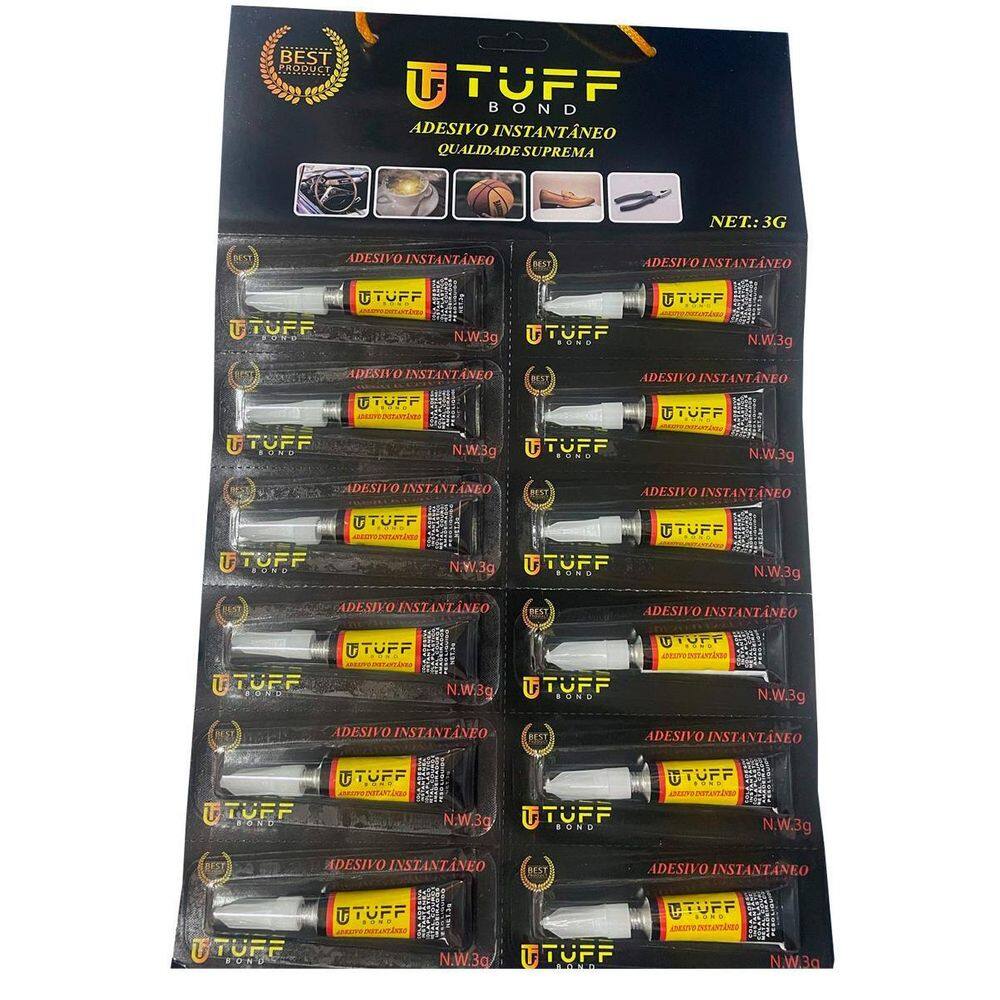 Cola Adesivo Instantâneo 3 Gs. Tuff Bond Cartela 12 Unidades