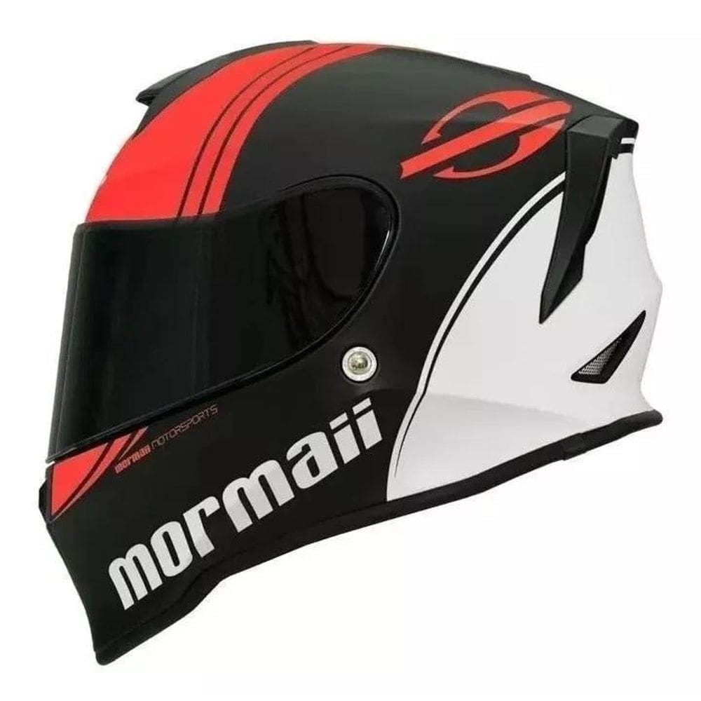 Capacete Mota Mormaii M1 + Narigueira Preto Tam 58