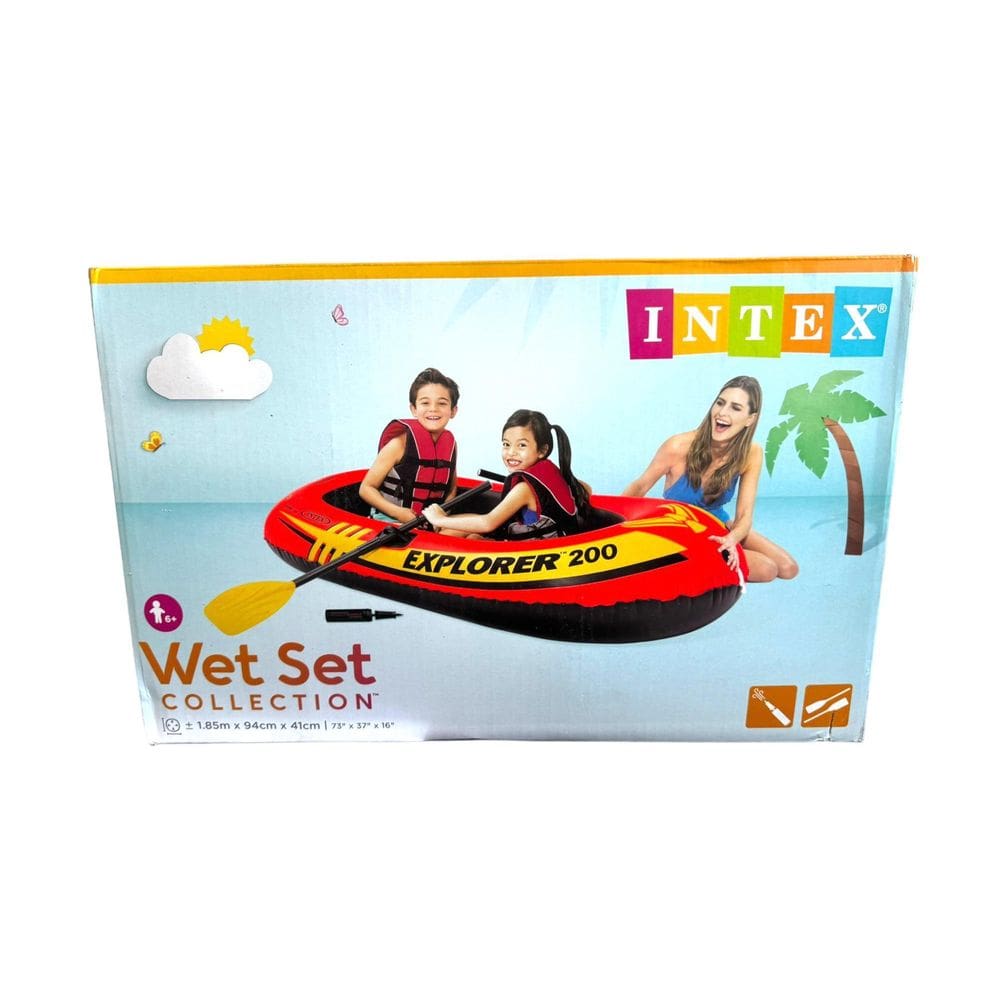 Bote Intex Grande 1.85 Metros Inflável Com 2 Remos + Bomba