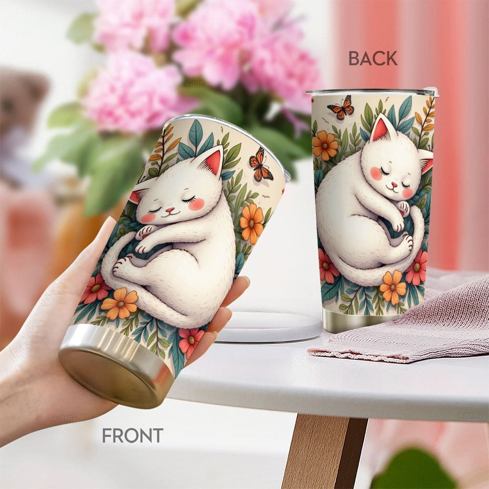 Copo de viagem Oasisdream Oasisdream 600 ml com estampa de gato