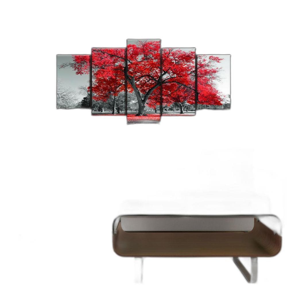 Quadro Decorativo Árvore Grande Vermelha 129x61
