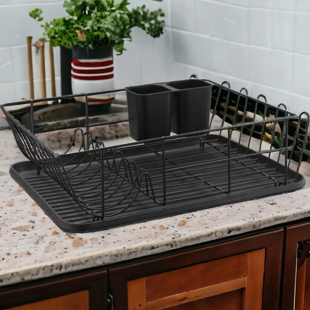 Escorredor De Louças Com Bandeja Hanover Jolitex Preto
