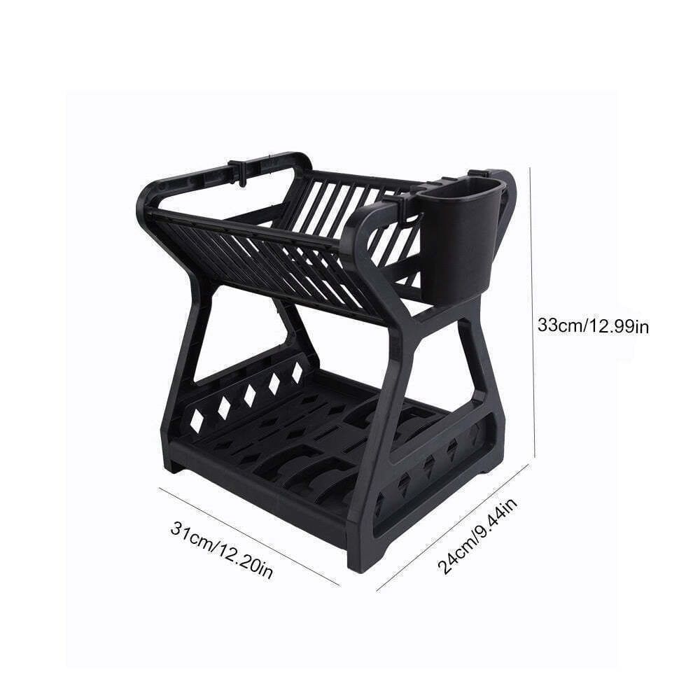 Kit Completo 2 Níveis Escorredor Louça Cesto Retrátil Multiuso ElaShopp