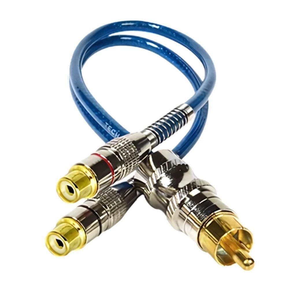 Cabo Y Rca Blindado Nwt 1mx2f 20cm Azul