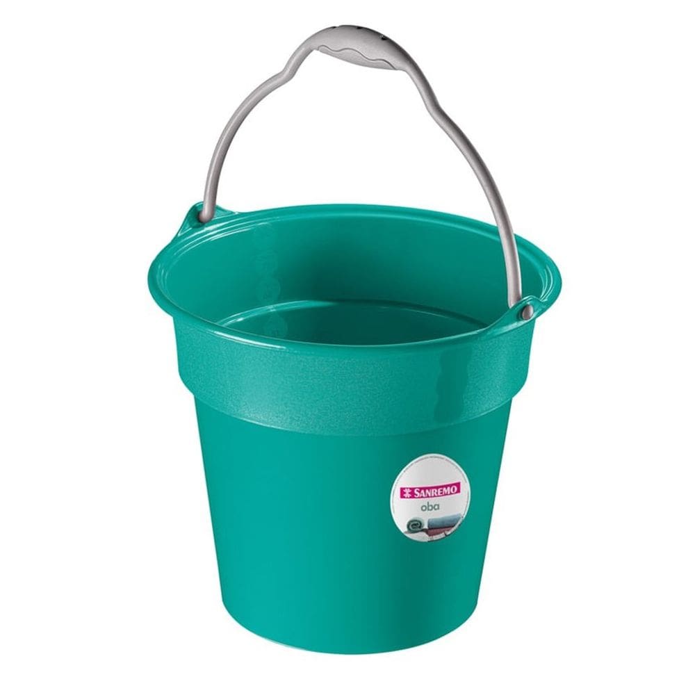 Balde Plástico 15 Litros Resistente Para Limpeza Casa Lavanderia Verde - 615/7 Sanremo