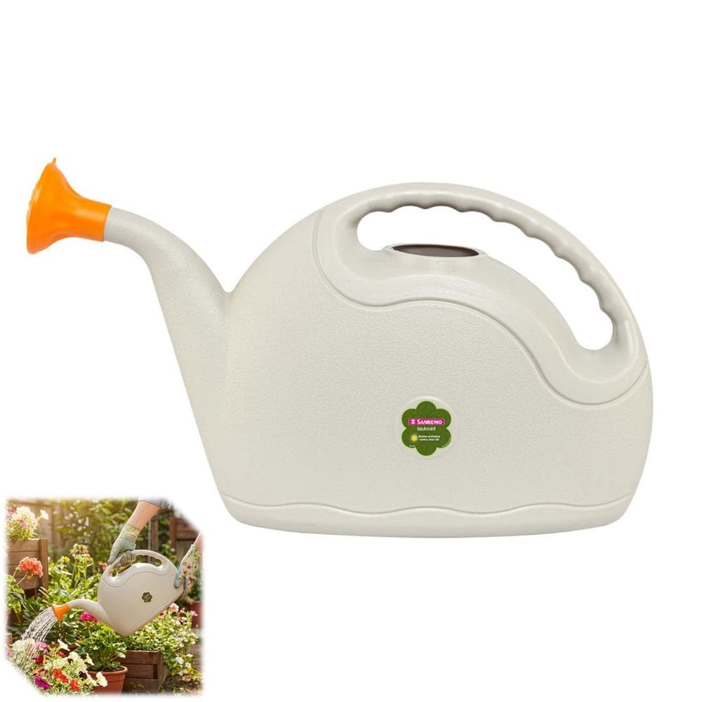 Regador de Plantas Grande Para Jardinagem Bico Chuveiro 14 Litros Plástico Bege - 514 Sanremo