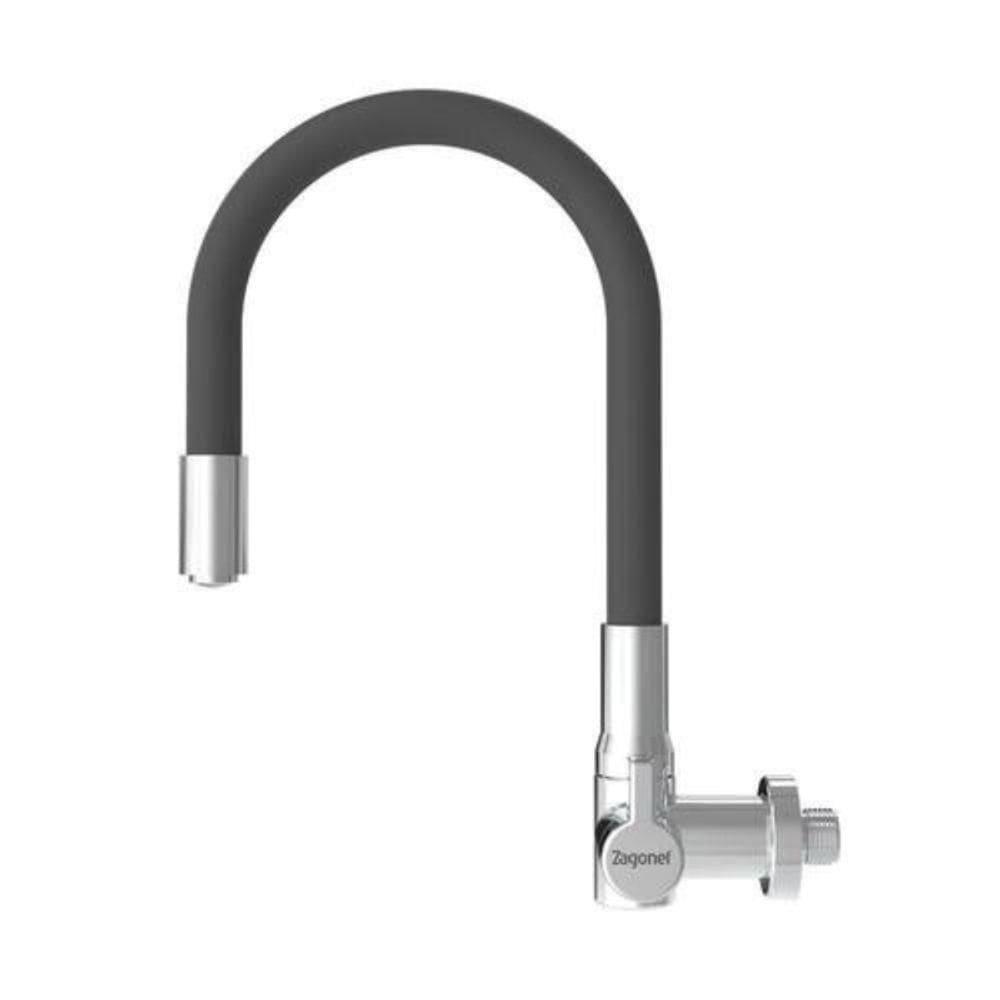 Torneira Flexível Zagonel Motion Parede Acabamento Cromado Cor Cinza