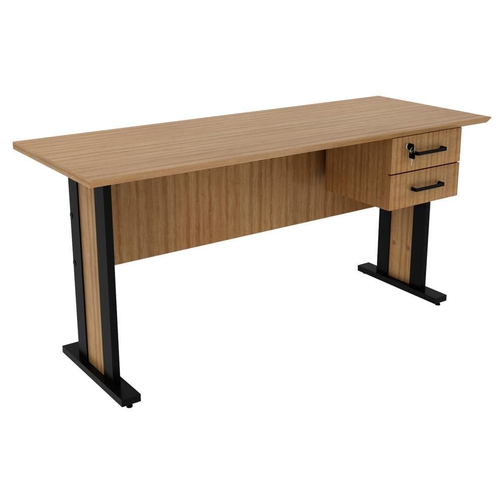 Mesa de Escritorio 2 Gavetas e Chave 160 cm ME4193 Tecno Mobili