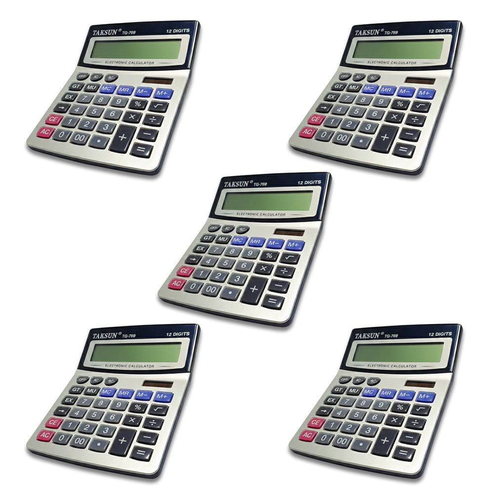 Kit 5 Calculadora Grande Gigante P/ Balcão Problema De Visão