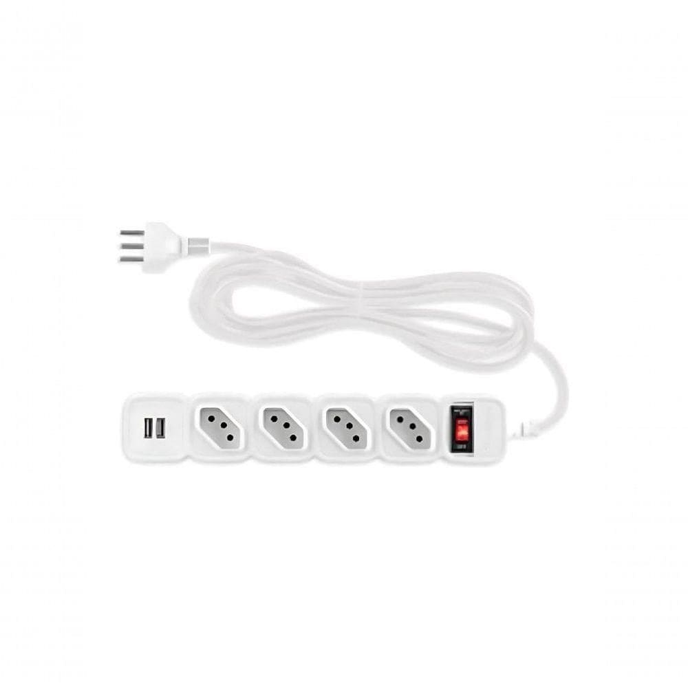 Protetor Eletrônico Intelbras Epe204 Usb+4t 2usb Branco