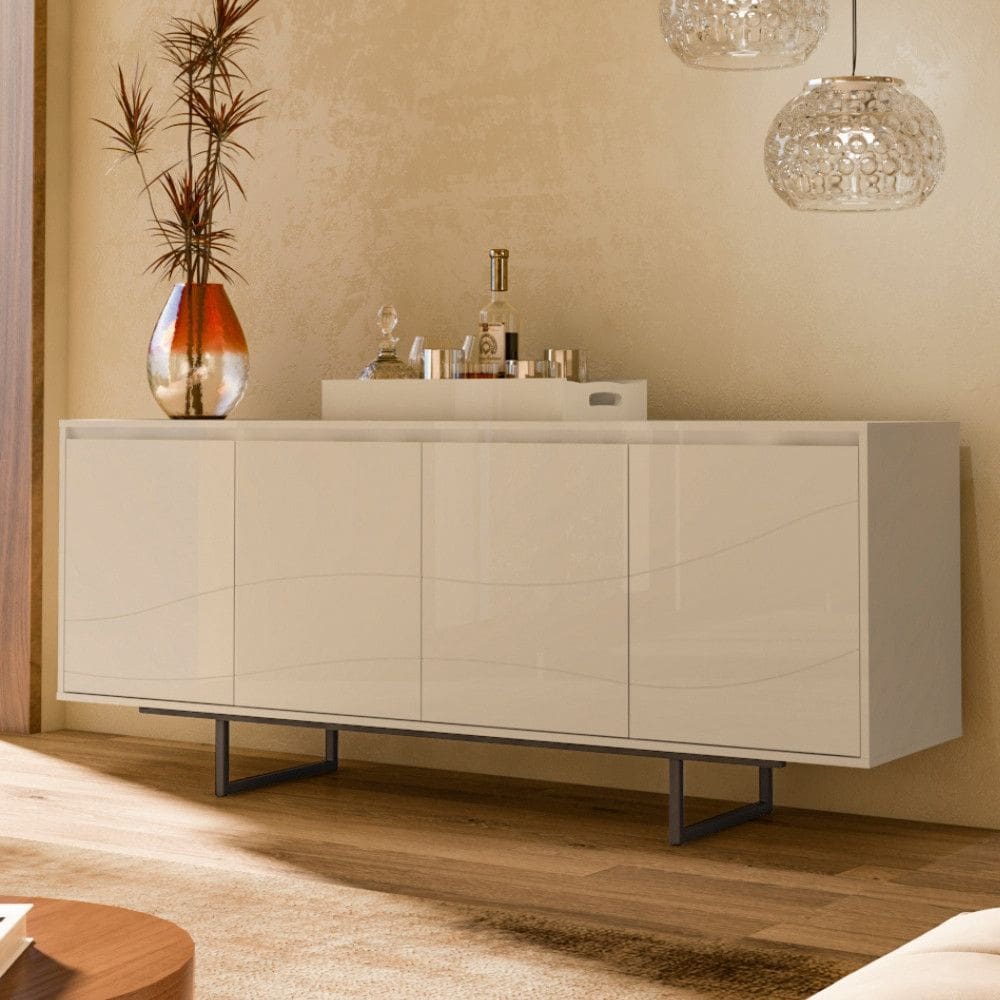 Aparador Buffet 4 Portas com Pes de Metal Serra do Mar Artely