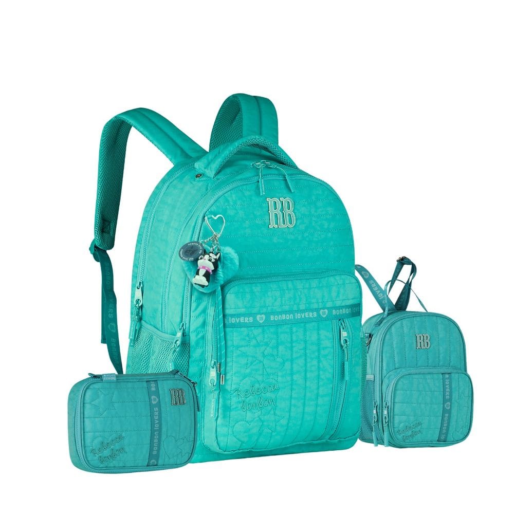 Mochila de Costas 19” Lancheira Estojo Box Rebecca Bonbon