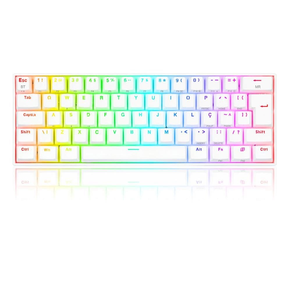 Teclado Mecânico Gamer Redragon Draconic Pro RGB Switch Brown ABNT2 Branco - K530W-RGB-PRO PT-Brown