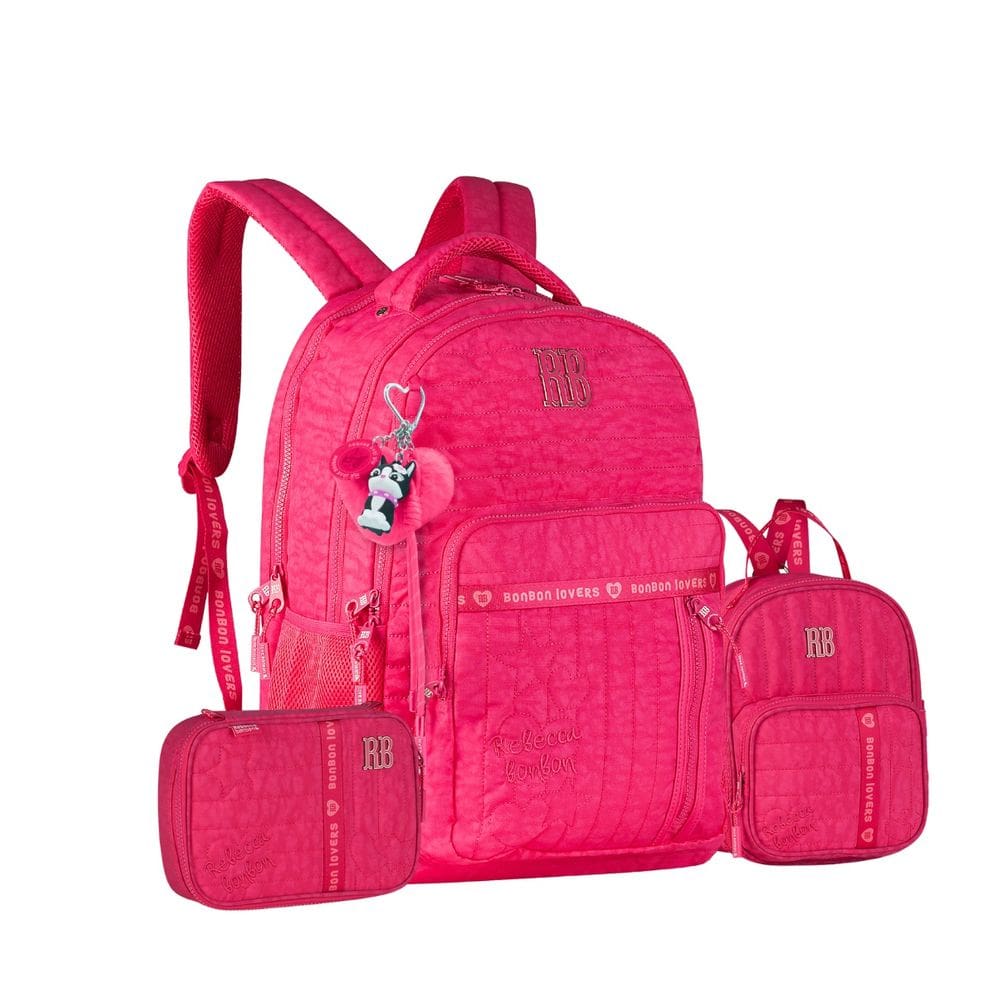 Mochila de Costas 19” Lancheira Estojo Box Rebecca Bonbon