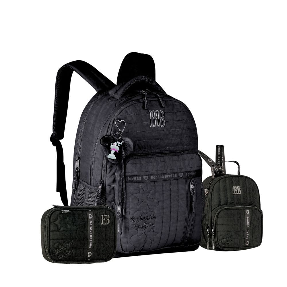 Mochila de Costas 19” Lancheira Estojo Box Rebecca Bonbon