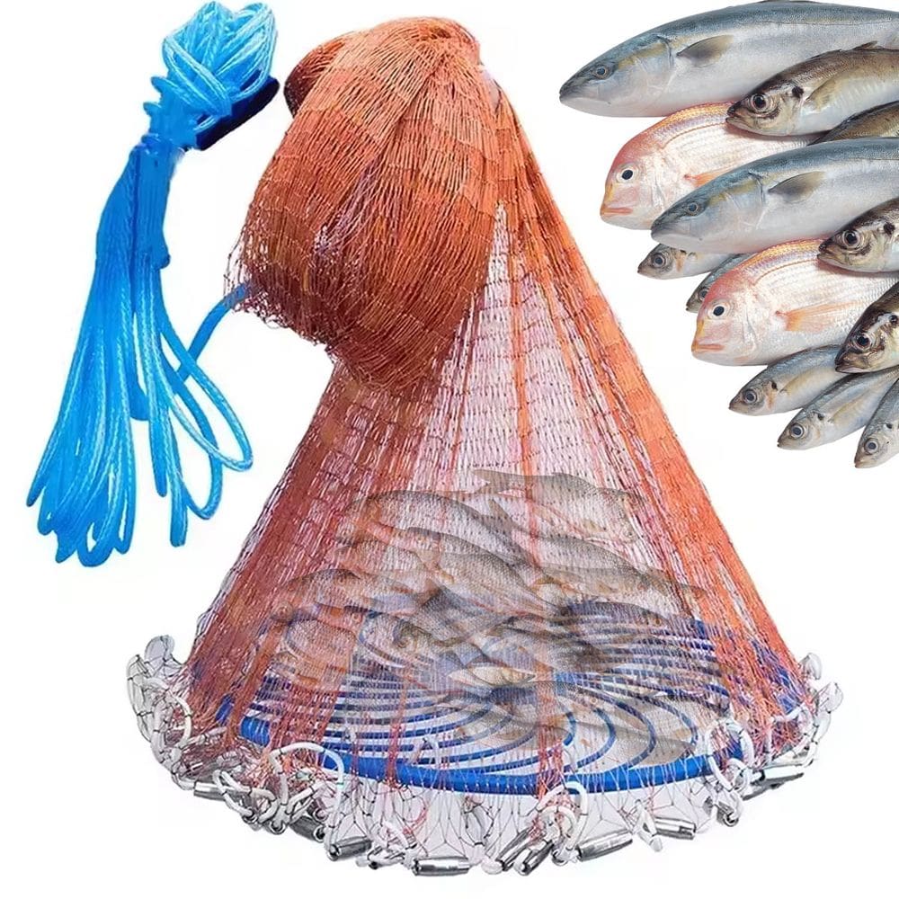 Tarrafa Chinesa Rede Pesca Pescaria Peixe Multifilamento Robalo Labari Camarao Siri Mar Açude Rio Lago