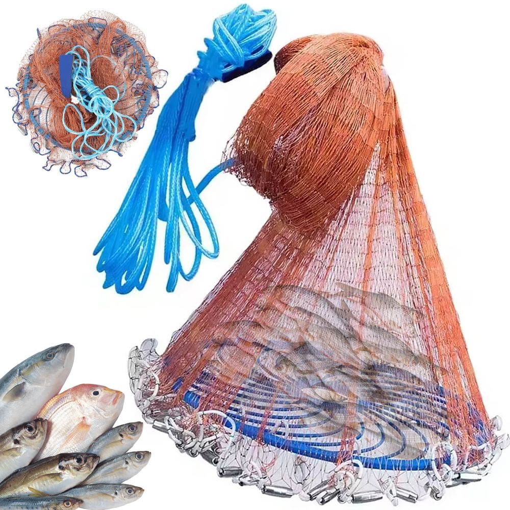 Tarrafa Chinesa Rede Pesca Peixe Pescaria Multifilamento Robalo Lambari Camarao Siri Tainha Mar Açude Rio Lago