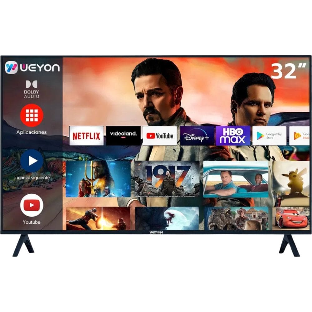 Smart TV 32” WEYON LED Android 14 HD Wi-Fi Google Play e Google Cast Bivolt