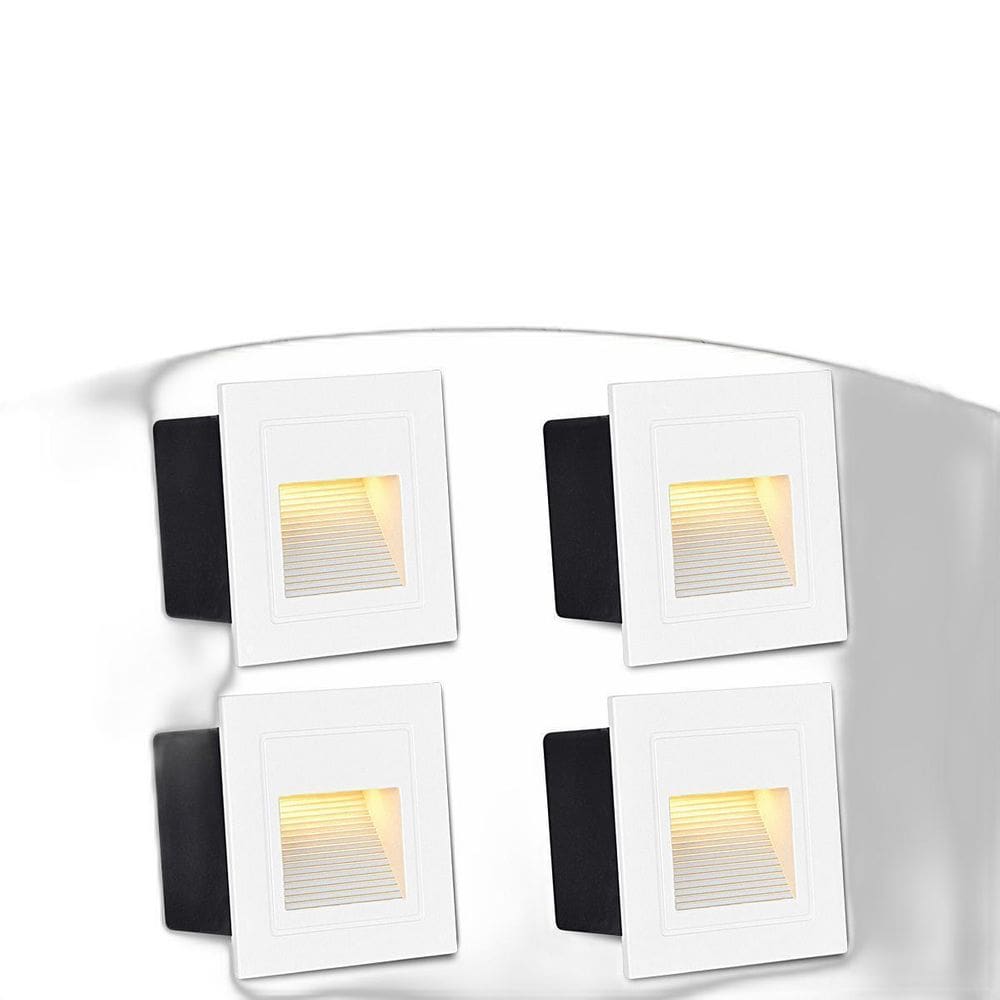 4 Balizador De Embutir Corredor Led 3000K Branco 3W Zan08