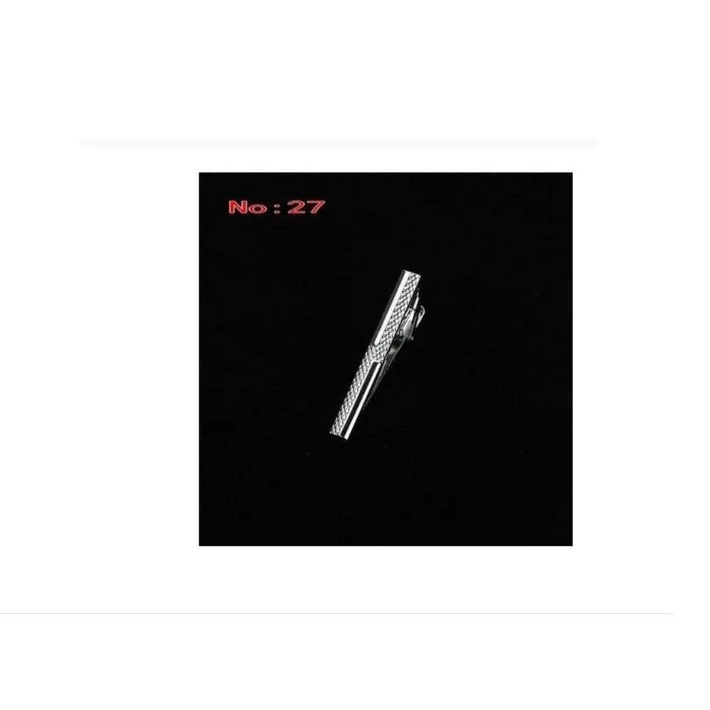 Grampo para Gravata Elegante Prateado Detalhes