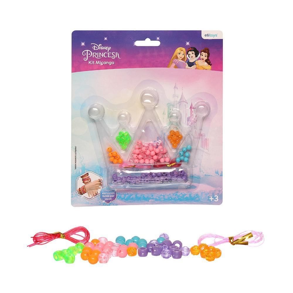 Kit Miçangas Coloridas Bijuterias 125 Pçs Pulseira Princesa