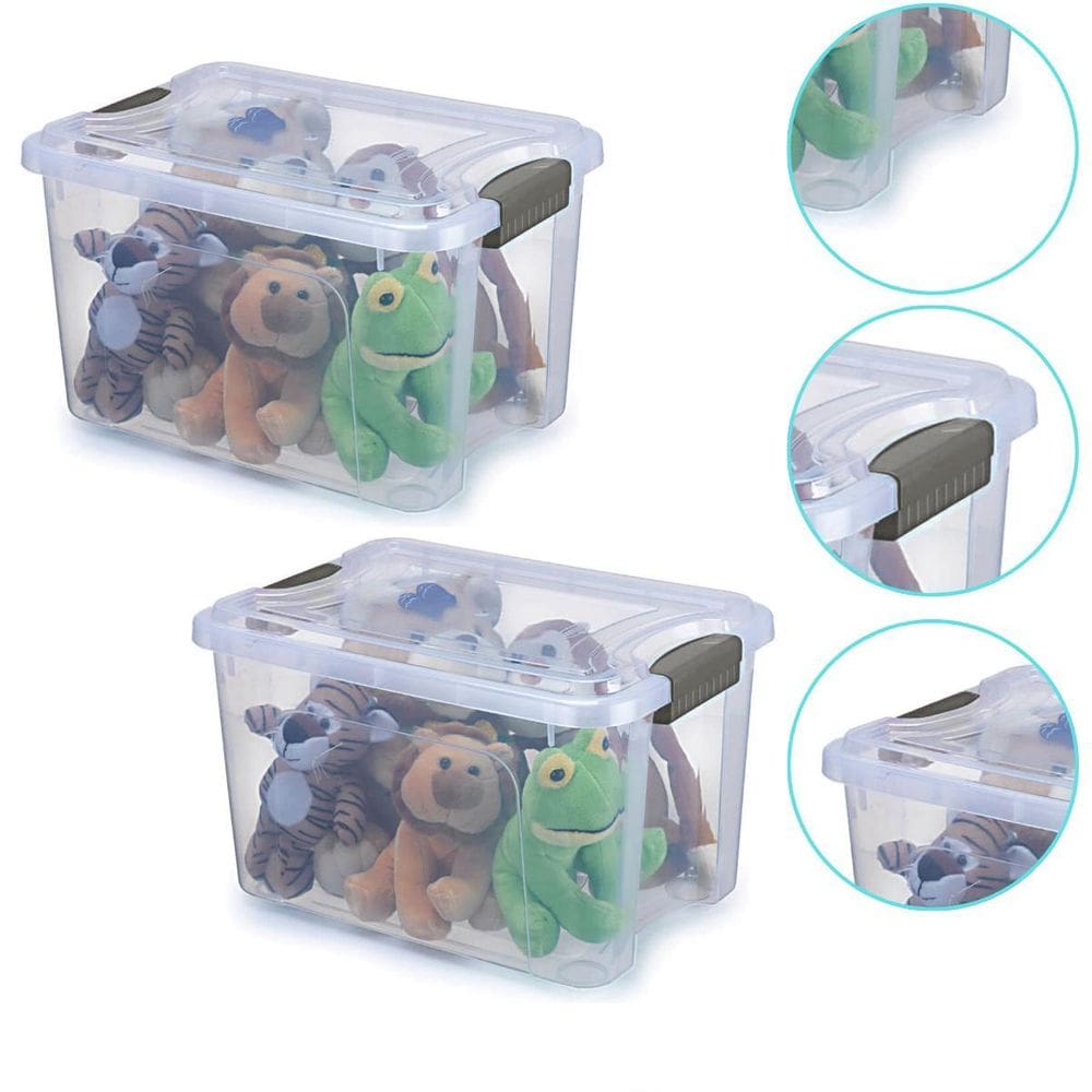 Kit 2 Caixa Organizadora Multiuso Alto 20 Lts Transparente