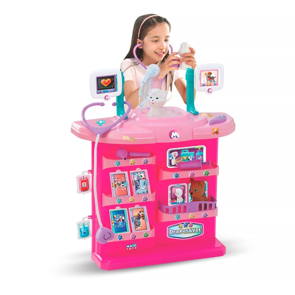 Dra Pet e Vet Rosa 62cm Veterinária 8089 - Magic Toys