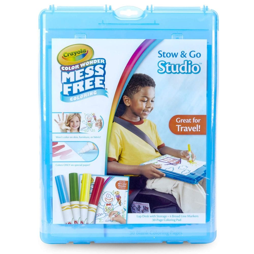 Conjunto de colorir Crayola Color Wonder Stow & Go 34 peças azul