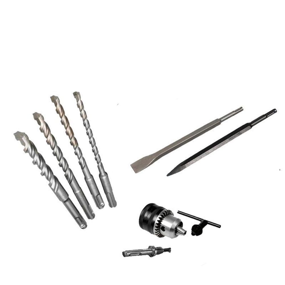 Kit Sds Com Brocas + Mandril + Ponteiro Talha Para Martelete