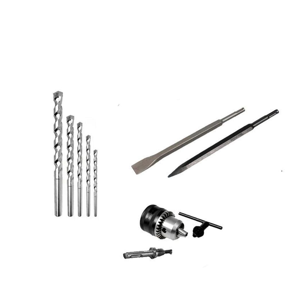 Kit Brocas Encaixe Simples + Mandril + Ponteiro Pra Martelet