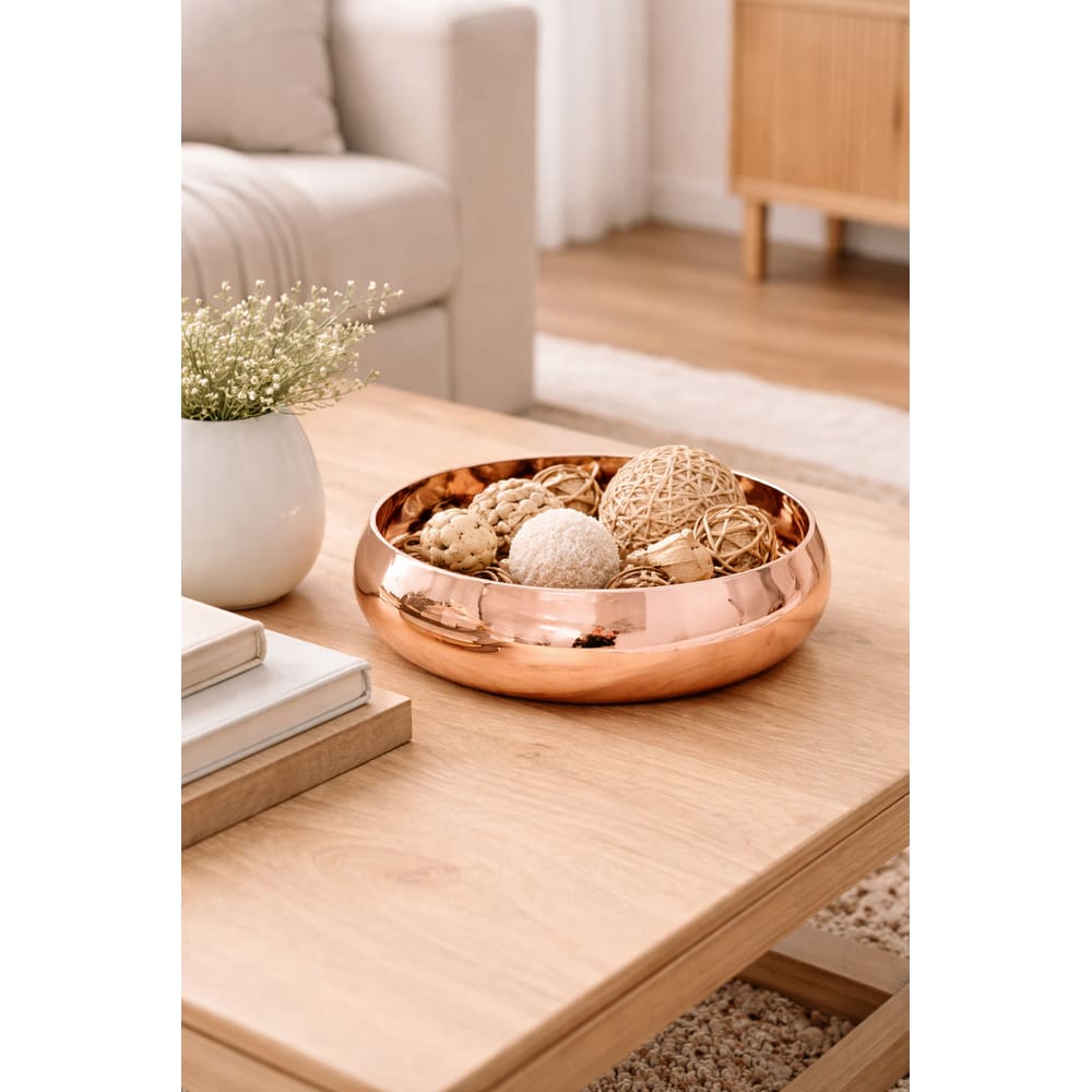 Vaso Bacia Vidro 0,5cm (Rose) 22x8