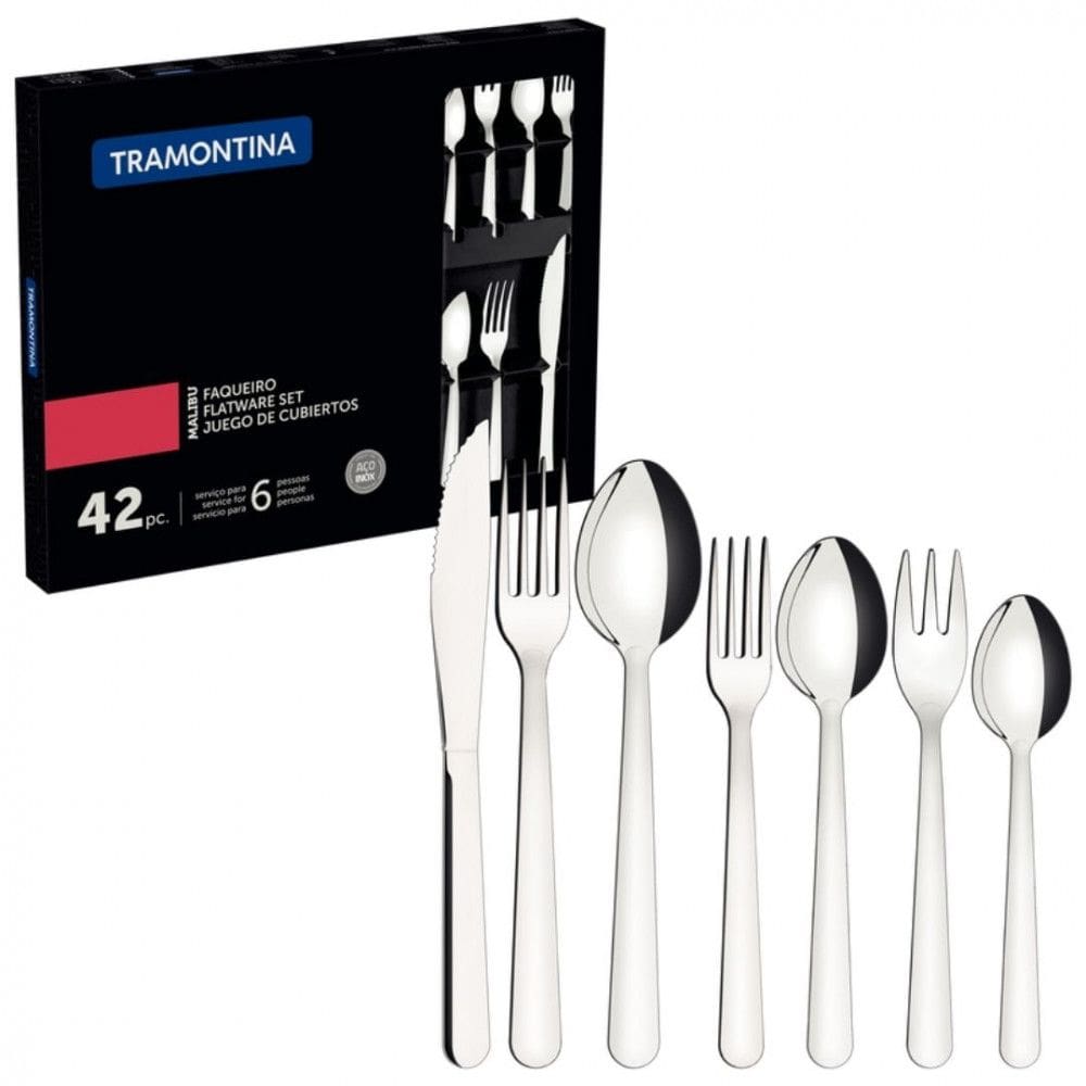 Faqueiro Tramontina Malibu 42 Pecas Aco Inox Classic