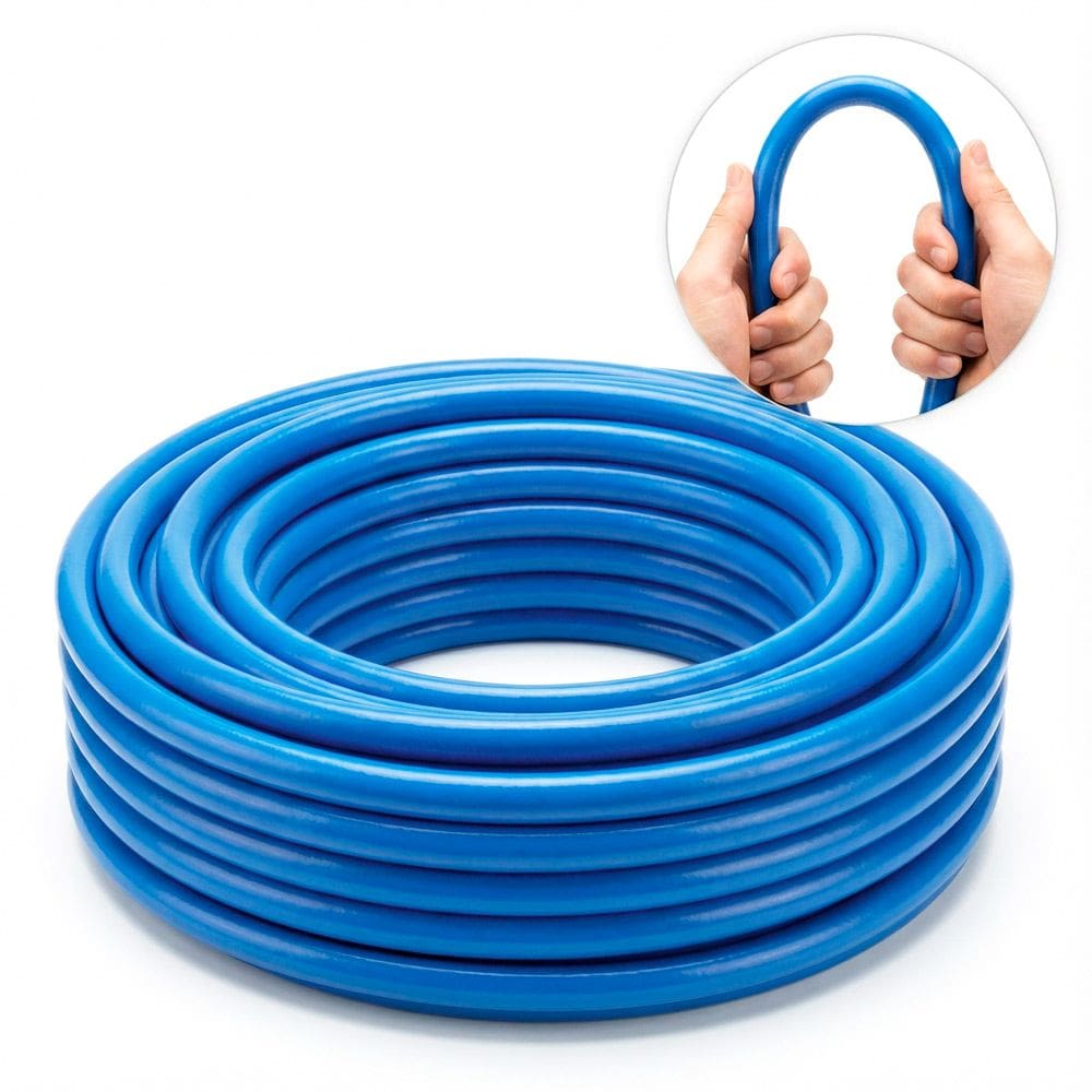 15 Metros Mangueira Lava Auto Jato Resistente 1000psi 1/2 Polegadas Azul