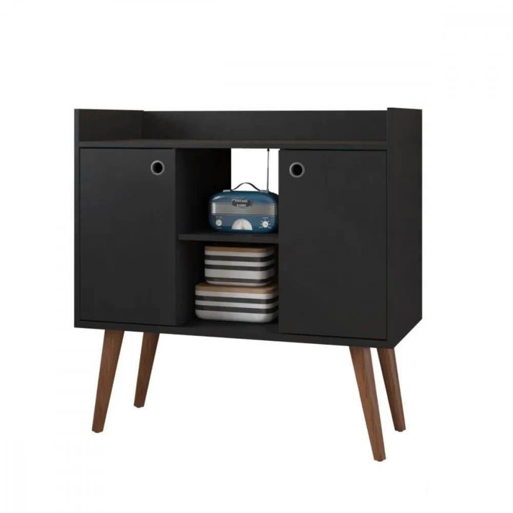 Aparador de Café Cairo 80cm Cor Preto - Fiorello Móveis