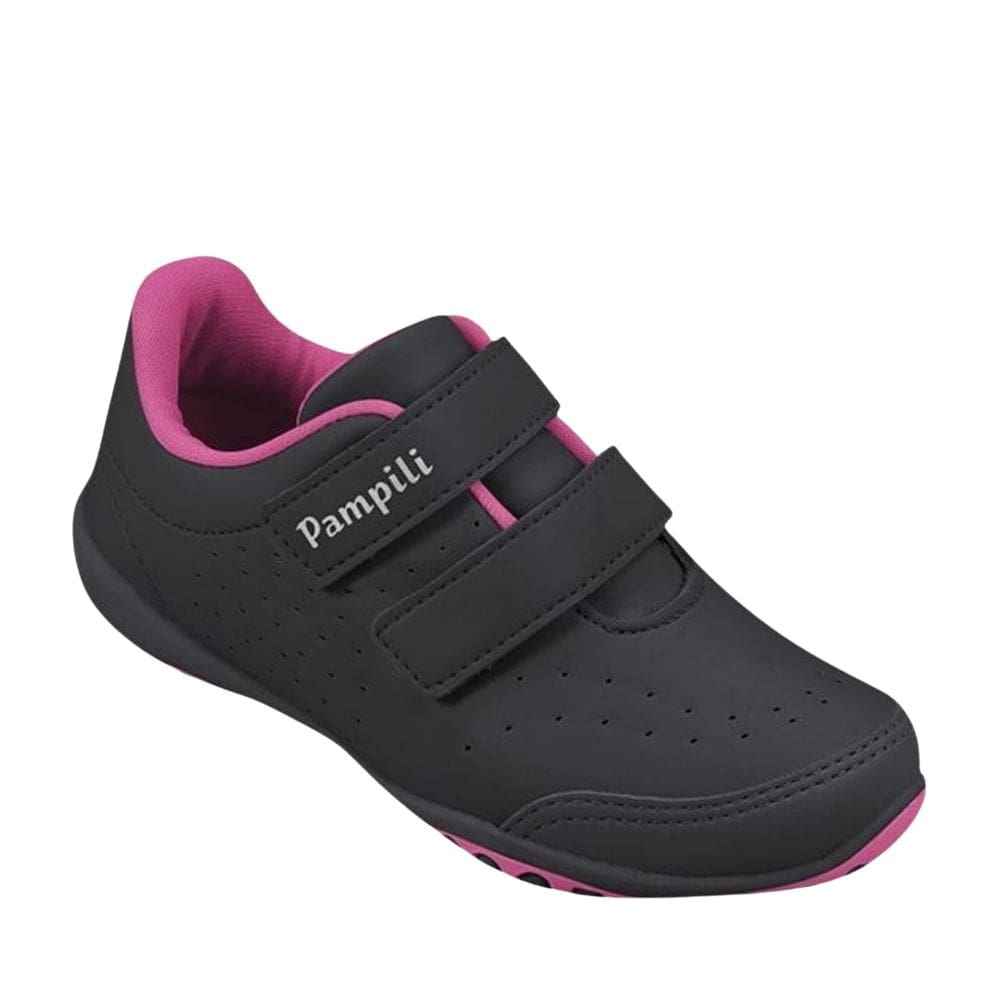 Tênis infantil feminino Honey Escolar Preto Pink Pampili