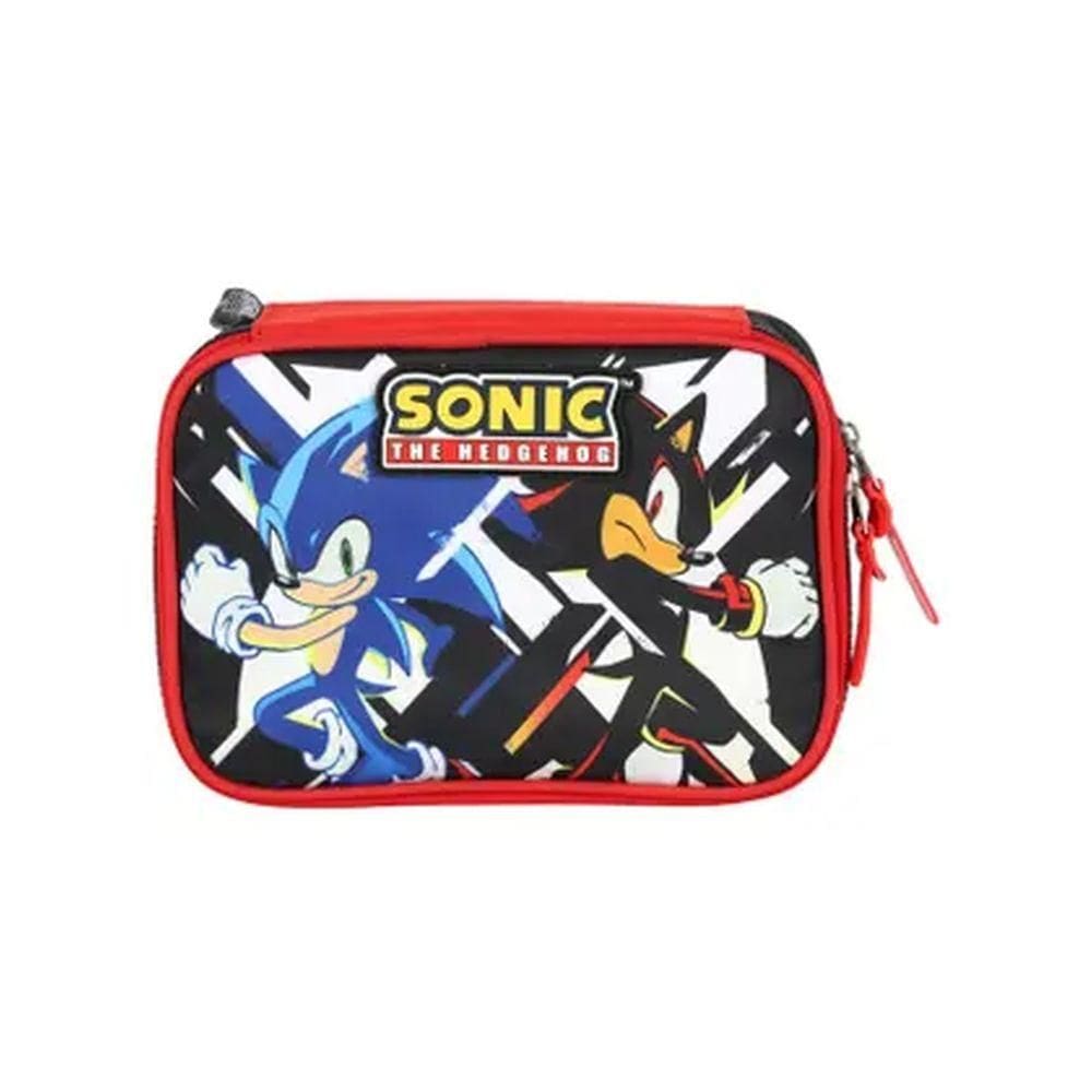 Estojo Escolar Box Sonic The Hedgehog Preto ET49834SO Luxcel