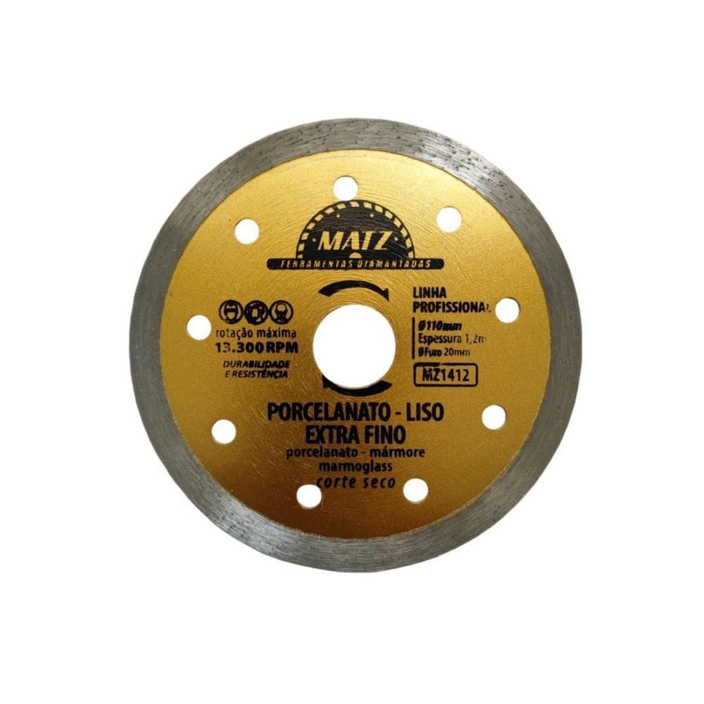 Disco Diamantado Porcelanato Liso Extra Fino 110X20Mm Matz
