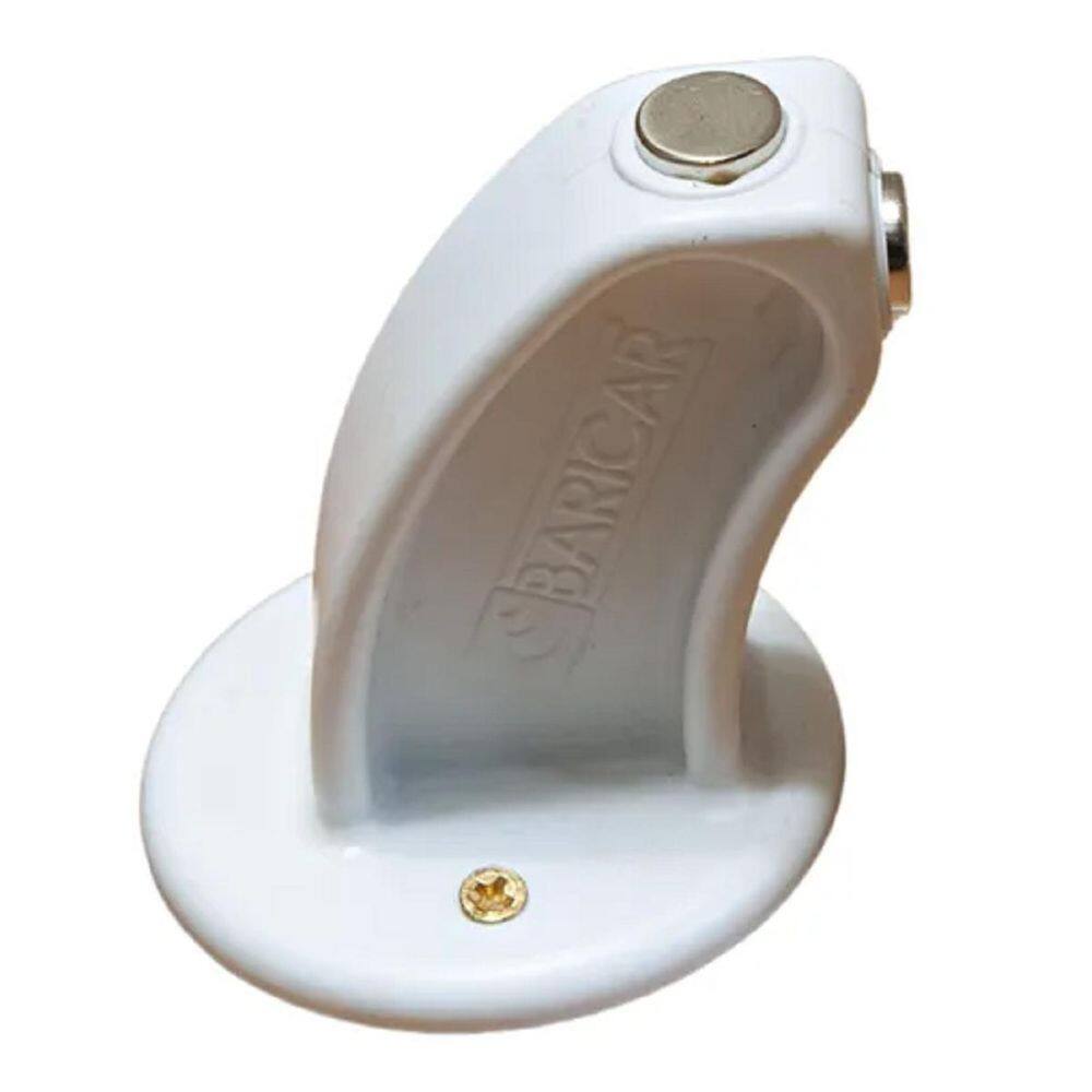 Trava Porta Fixador Magnético Adesivado Ou Parafusado Branco