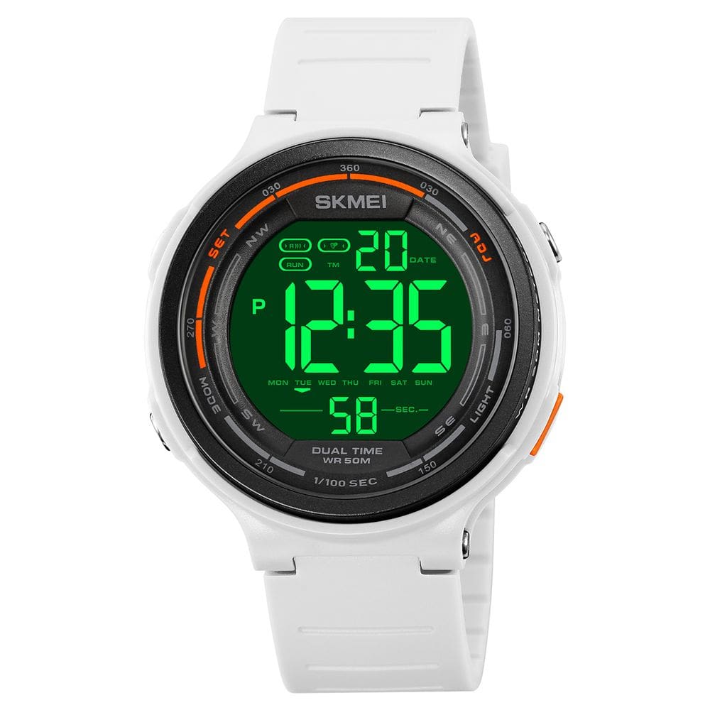 Skmei Relógio De Pulso Prova Digital D`água Esportivo 1841 Branco