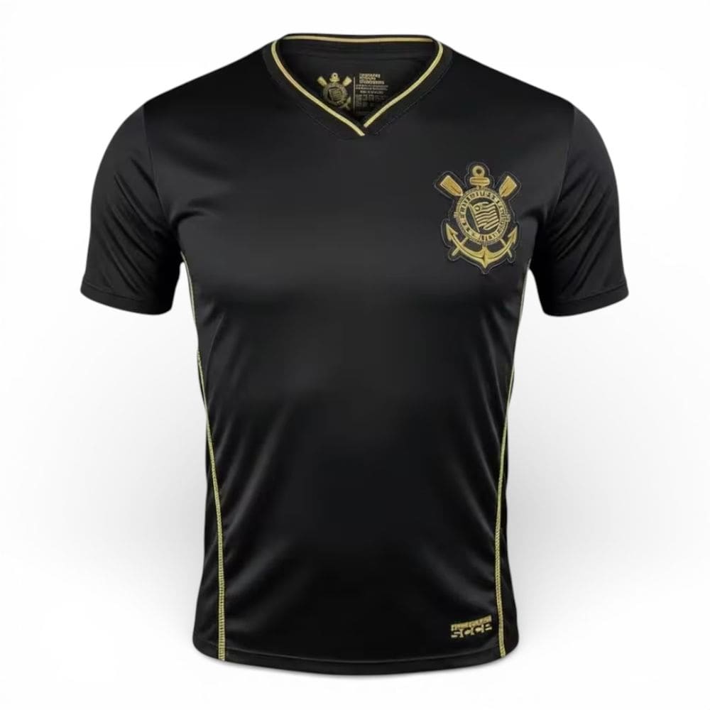 Camisa Corinthians Infantil Logo Bordado Gold Oficial