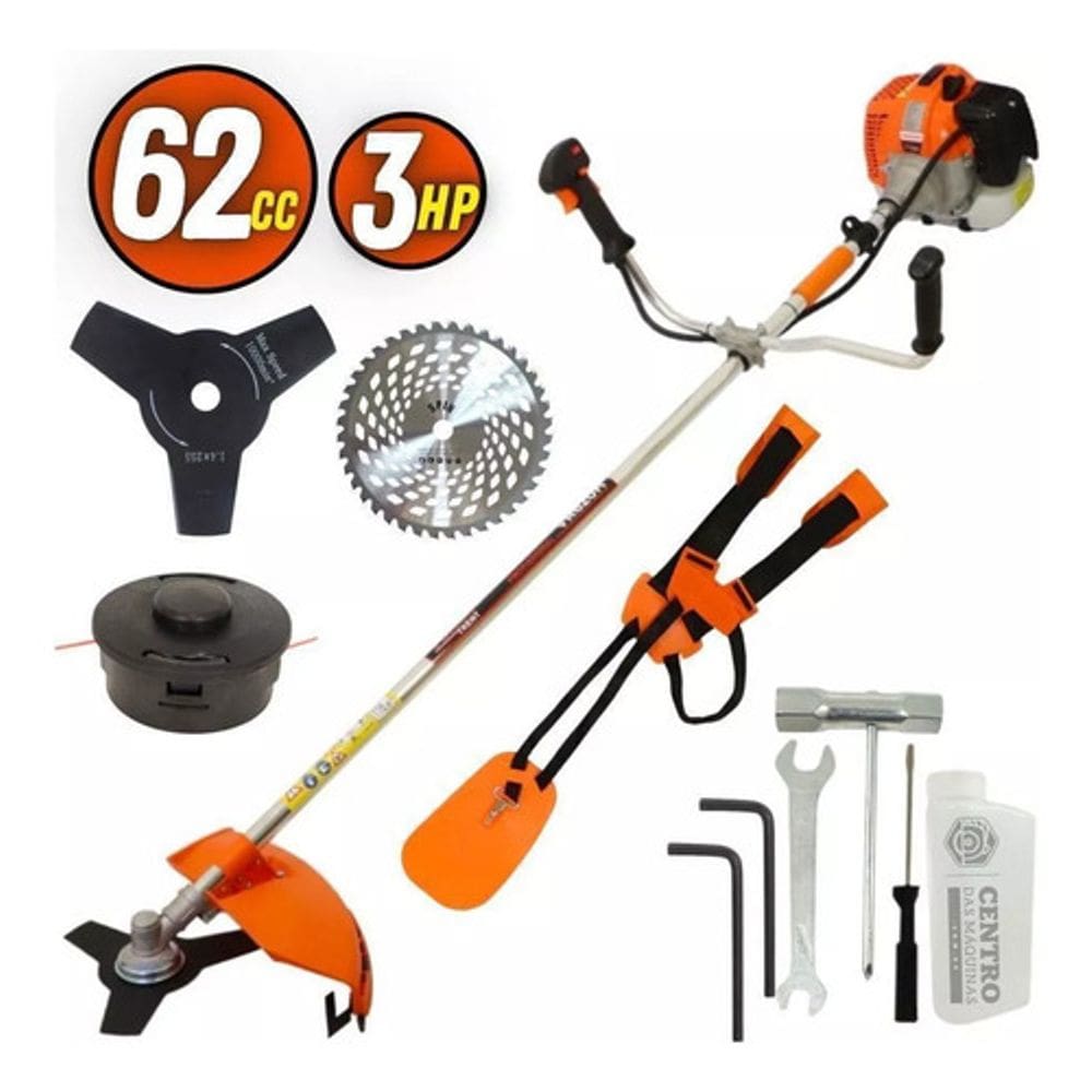 Roçadeira Vulcan Vr620h À Gasolina 2t 3hp 62cc Com Faca 40p