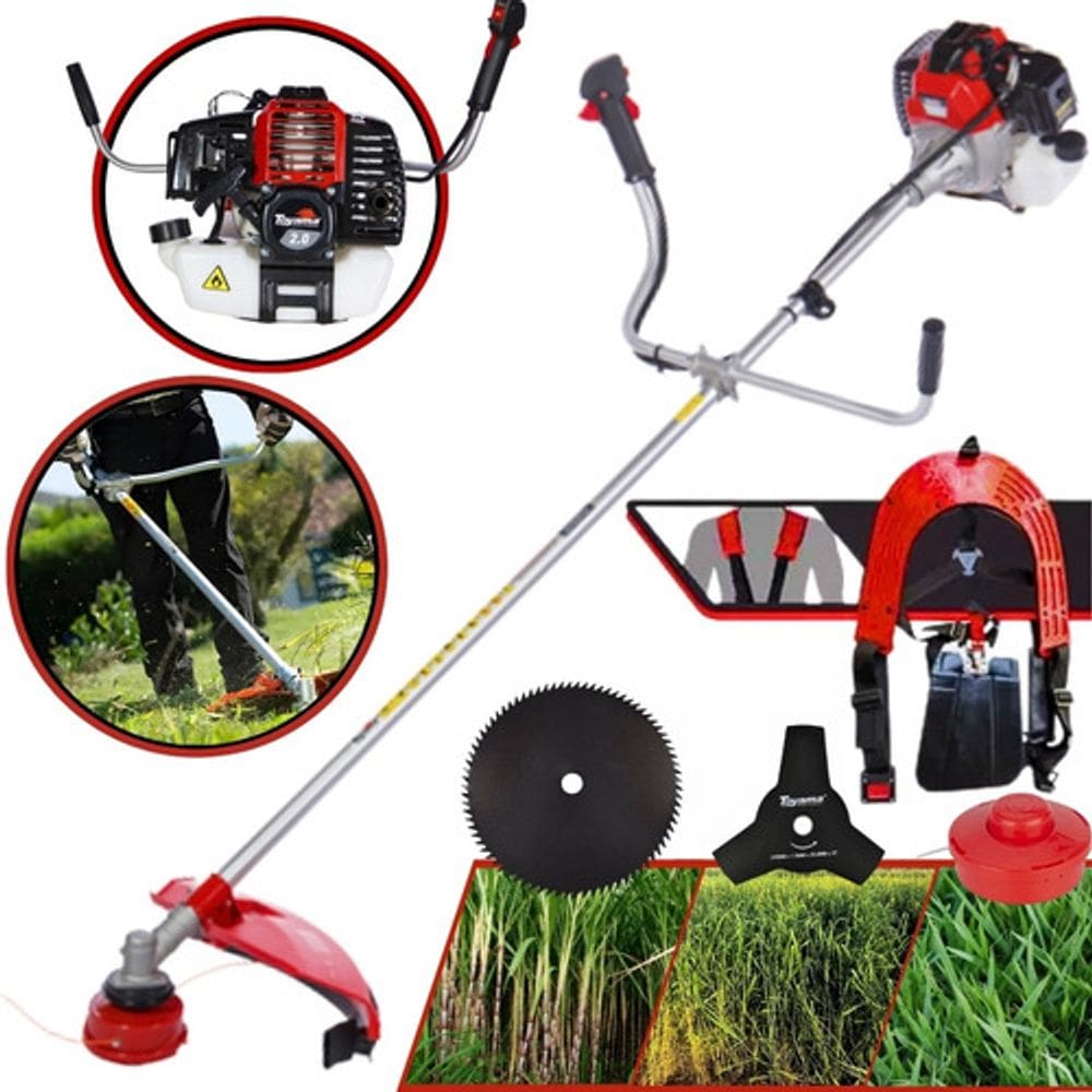 Roçadeira Multifuncional Toyama 52cc 3em1 Apara Grama, Roça Mato, Poda Galhos e Pequenos Troncos