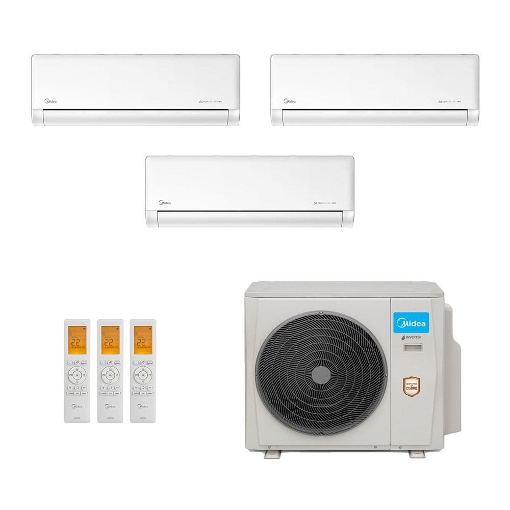 Ar-Condicionado Multi Split Inverter Midea 36.000 (2x Evap HW 12.000 + 1x Evap HW 18.000) Quente/Frio 220V