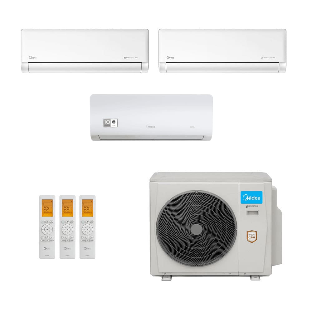 Ar-Condicionado Multi Split Inverter Midea 36.000 (2x Evap HW 9.000 + 1x Evap HW 24.000) Quente/Frio 220V